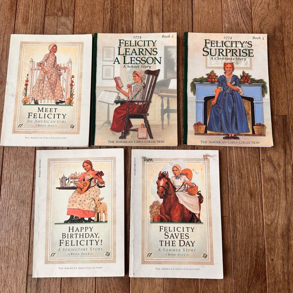 American Girl Meet Felicity Merriman Book Set Girls 1-5 1990s Historical Vtg